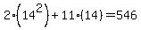 2%2814%5E2%29%2B11%2814%29+=+546
