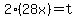 2%2828x%29=t