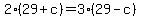 2%2829%2Bc%29=3%2829-c%29