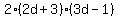 2%282d%2B3%29%283d-1%29