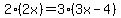 2%282x%29+=+3%283x-4%29+