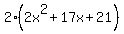 2%282x%5E2%2B17x%2B21%29