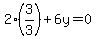 2%283%2F3%29%2B6y=0