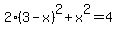 2%283-x%29%5E2%2Bx%5E2=4