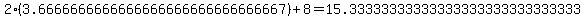 2%283.6666666666666666666666666666667%29+%2B+8+=+15.33333333333333333333333333333