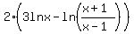 2%283lnx-ln%28%28x%2B1%29%2F%28x-1%29%29%29