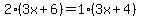 2%283x%2B6%29=+1%283x%2B4%29