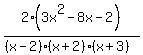 2%283x%5E2-8x-2%29%2F%28%28x-2%29%28x%2B2%29%28x%2B3%29%29