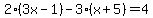 2%283x-1%29-3%28x%2B5%29+=+4