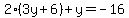 2%283y%2B6%29%2By=-16