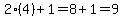 2%284%29%2B1=8%2B1=9