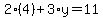 2%284%29%2B3%2Ay=11