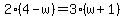 2%284-w%29=3%28w%2B1%29