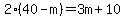 2%2840-m%29=3m%2B10