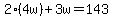 2%284w%29%2B3w=143