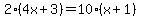 2%284x%2B3%29=10%28x%2B1%29