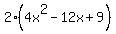 2%284x%5E2+-+12x+%2B+9%29