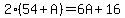 2%2854%2BA%29=6A%2B16