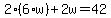2%286%2Aw%29%2B2w=42