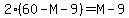 2%2860-M-9%29=M-9