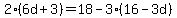 2%286d%2B3%29=18-3%2816-3d%29