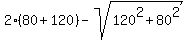 2%2880%2B120%29-sqrt%28120%5E2%2B80%5E2%29