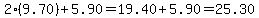 2%289.70%29%2B5.90+=+19.40%2B5.90+=+25.30