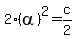 2%28alpha%29%5E2=+c%2F2