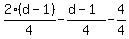 2%28d-1%29%2F4-%28d-1%29%2F4-4%2F4