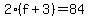 2%28f%2B3%29+=+84