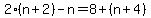 2%28n%2B2%29-n=8%2B%28n%2B4%29