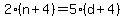2%28n%2B4%29=5%28d%2B4%29