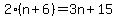 2%28n%2B6%29+=+3n%2B15