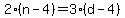2%28n-4%29=3%28d-4%29