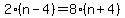 2%28n-4%29=8%28n%2B4%29