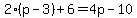 2%28p-3%29%2B6=4p-10
