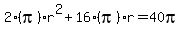 2%28pi%29r%5E2%2B16%28pi%29r+=+40pi