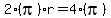 2%28pi%29r+=+4%28pi%29
