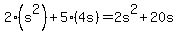 2%28s%5E2%29%2B5%284s%29=+2s%5E2%2B20s