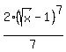 2%28sqrt%28x%29-1%29%5E7%2F7