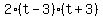 2%28t-3%29%2A%28t%2B3%29