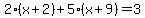 2%28x%2B2%29%2B5%28x%2B9%29=3