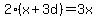 2%28x%2B3d%29+=+3x