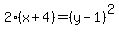 2%28x%2B4%29=%28y-1%29%5E2