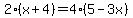 2%28x%2B4%29=4%285-3x%29