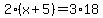 2%28x%2B5%29=3%2A18