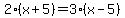 2%28x%2B5%29+=+3%28x-5%29