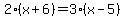 2%28x%2B6%29=3%28x-5%29