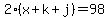 2%28x%2Bk%2Bj%29=98