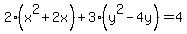 2%28x%5E2%2B2x%29%2B3%28y%5E2-4y%29=4